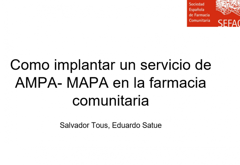 servicio de AMPA-MAPA en la farmacia comunitaria