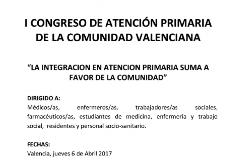 I Congreso de Atención Primaria de la Comunidad Valenciana