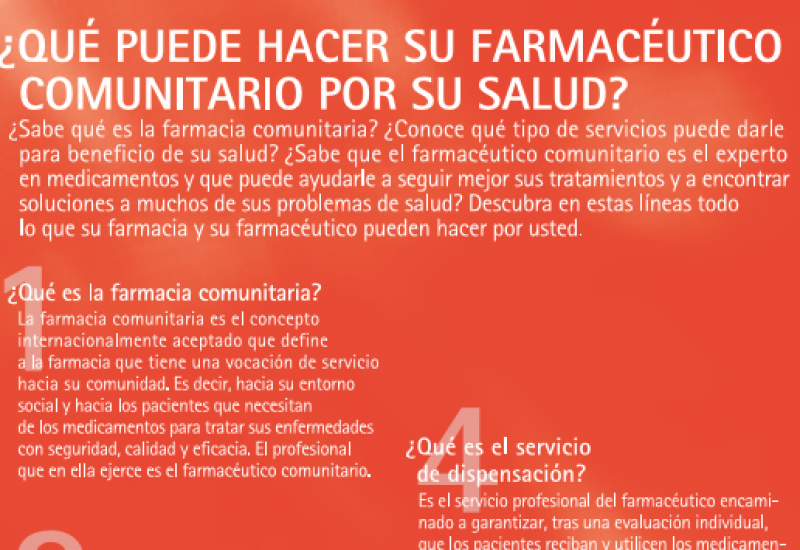 ¿Qué puede hacer su farmacéutico comunitario por su salud?