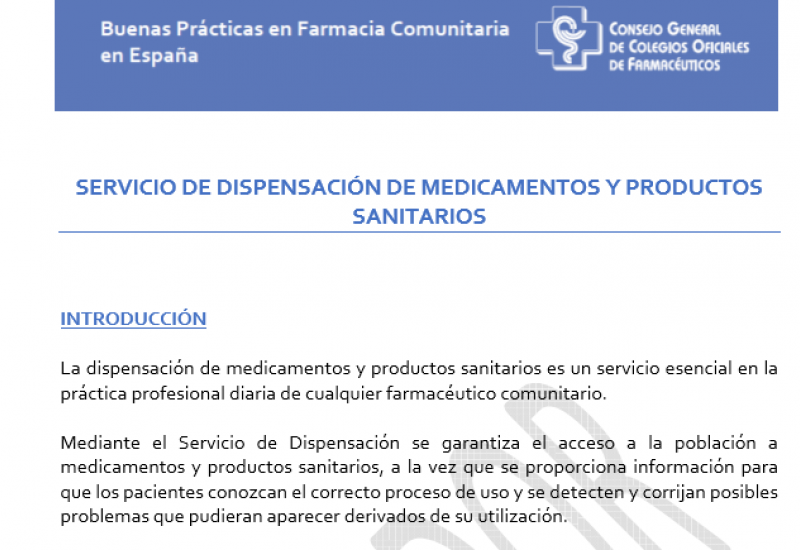 SERVICIO DE DISPENSACIÓN DE MEDICAMENTOS Y PRODUCTOS SANITARIOS