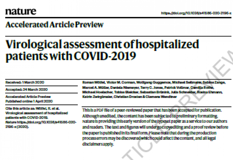 Wolfel et al. (2020). Virological assessment of hospitalized patients with COVID-2019