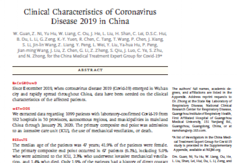 Guan et al. (2020). Clinical Characteristics of Coronavirus Disease 2019 in China