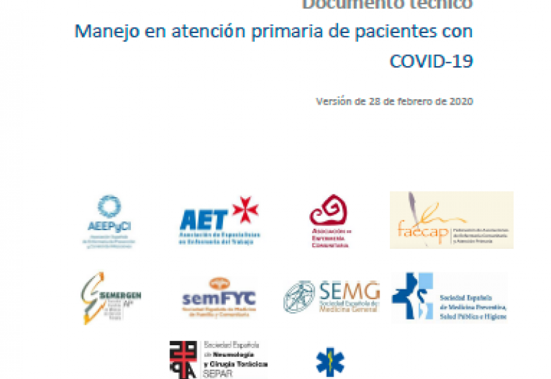 Ministerio de Sanidad (280/2/2020). Manejo en atención primaria de pacientes con COVID-19