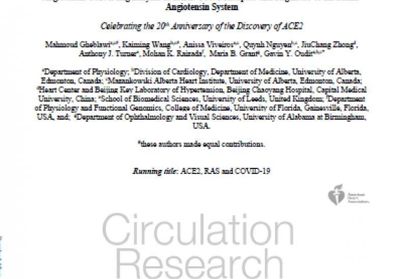 Gheblawi M. et al. (2020). Angiotensin Converting Enzyme 2 SARS-CoV-2 Receptor and Regulator of the Renin-Angiotensin System