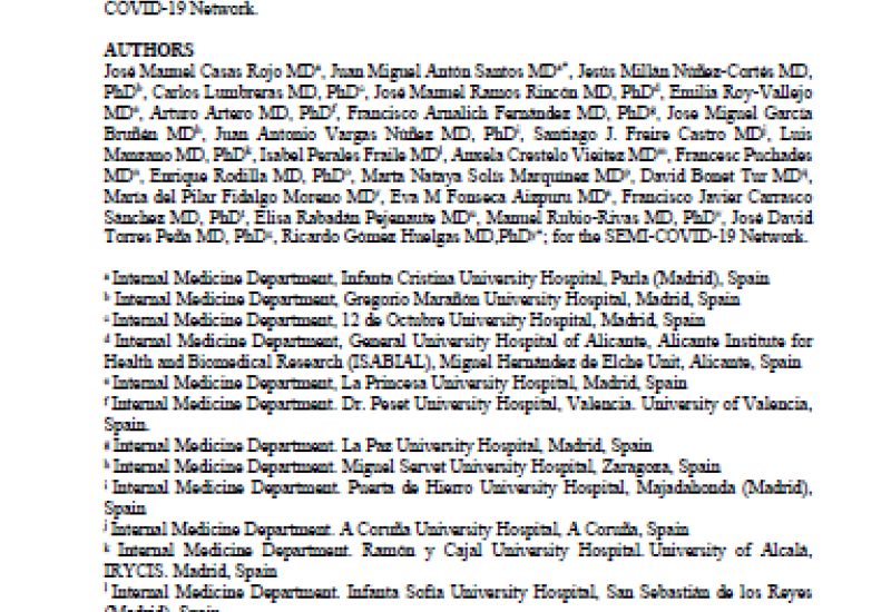 Casas Rojo et al. (2020). Clinical characteristics of patients hospitalized with COVID-19 in Spain. Results from the SEMI-COVID-19 Network