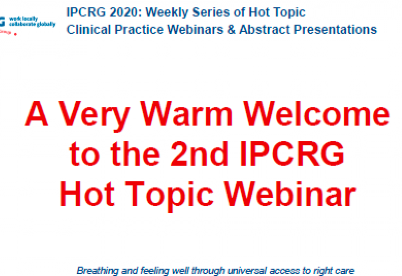Lindsay (23/05/2020). IPCRG Webinar Managing common mental health issues in respiratory patients amidst COVID19