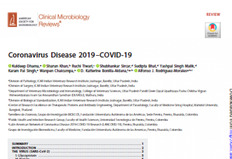 Dhama Q et al. (2020). Covid 19-Disease.full
