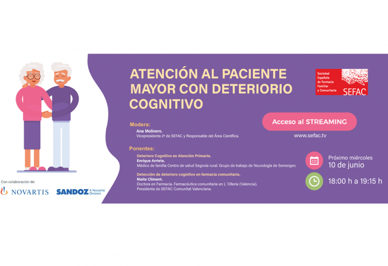Próximo streaming: Atención al paciente mayor con deterioro cognitivo (10 de junio)