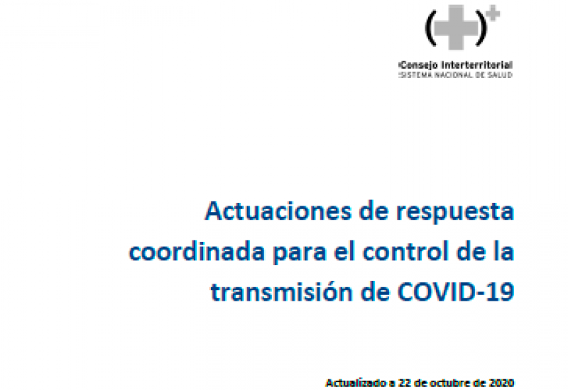 Actuaciones de respuesta coordinada para el control de la transmisión de COVID-19