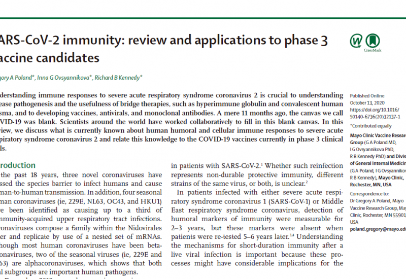 SARS-CoV-2 immunity: review and applications to phase 3 vaccine candidates