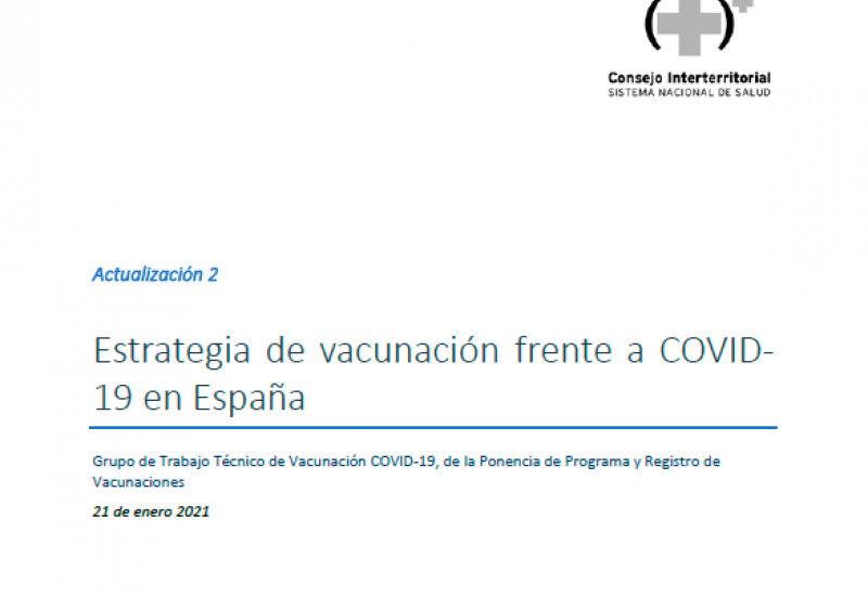 Consejo interterritorial del SNS (21/01/2021). Estrategia de vacunación frente a COVID-19 en España