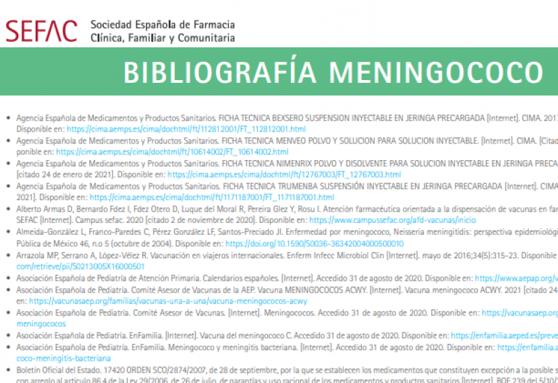 Bibliografía meningococo