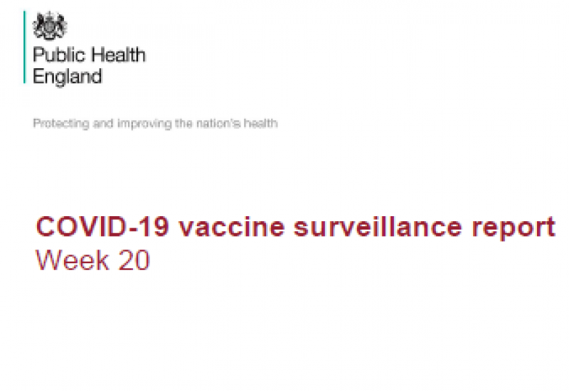 Public Health England (mayo 2021). COVID-19 vaccine surveillance report. Week 20