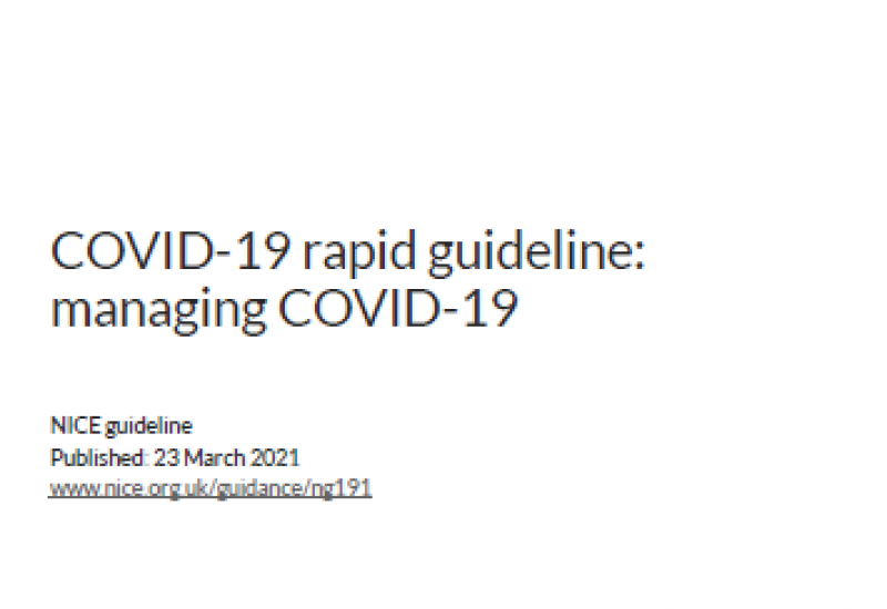 National Institute for health and care excellence (23/03/2021). COVID-19 rapid guideline: managing COVID-19