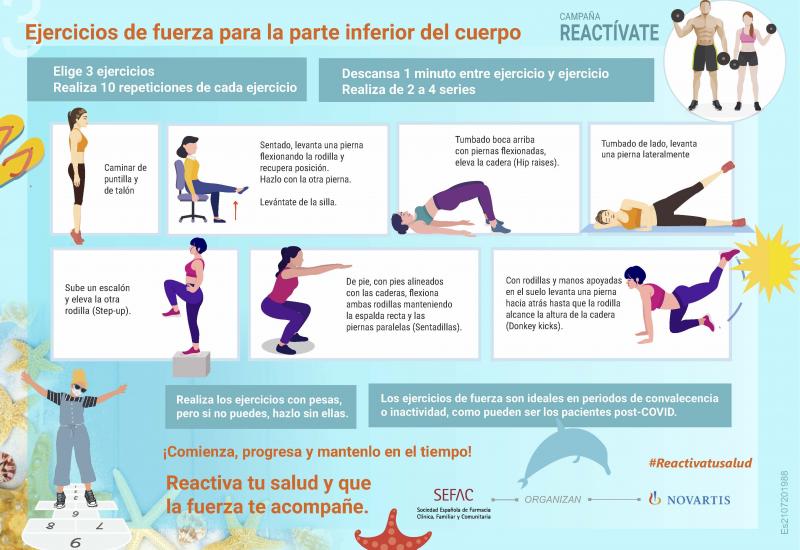 Campaña 'Reactívate. Verano'. Ejercicios de fuerza para la parte inferior del cuerpo