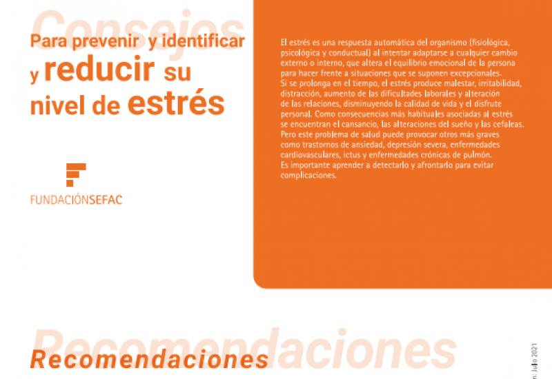 Recomendaciones SEFAC para prevenir, identificar y reducir los niveles de estrés