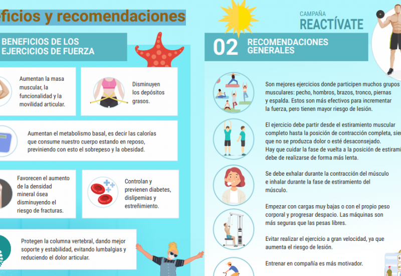 Campaña 'Reactívate. Verano'. Beneficios y recomendaciones de los ejercicios de fuerza