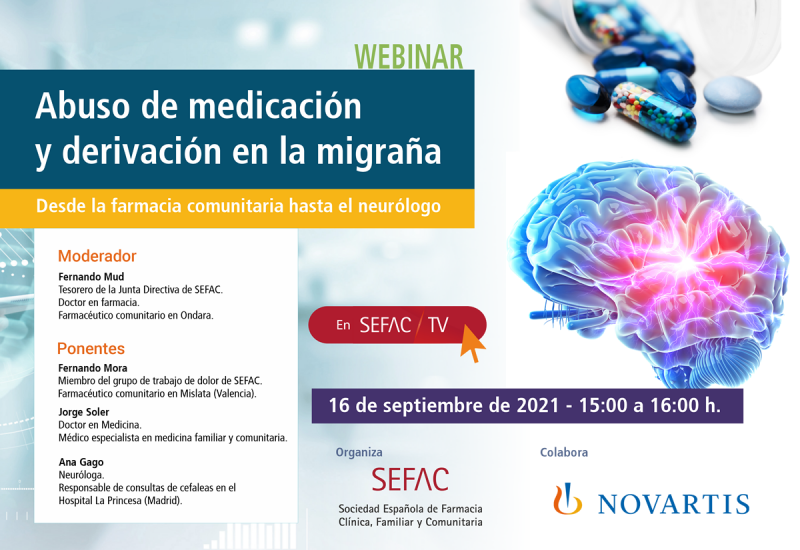‘Webinar sobre abuso de medicación y derivación en migraña’ (jueves, 16 de septiembre)