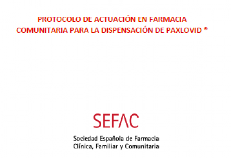 Protocolo de actuación en farmacia comunitaria para la dispensación de Paxlovid