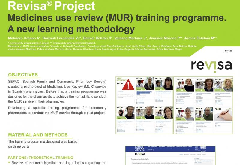 Molinero A et al (2017). REVISA Project: Medicines Use review (MUR) training programme. A new learning methodology