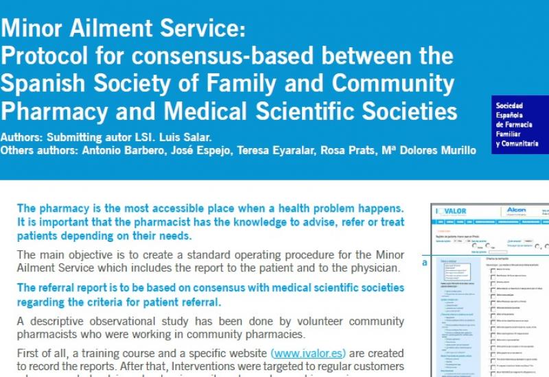 Salar L (2016). Minor Ailment Service: Protocol for consensus-based between the Spanish Society of Family and Community Pharmacy and Medical Scientific Societies
