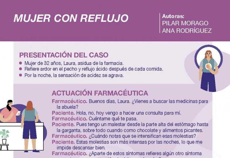 Infografía: mujer con reflujo